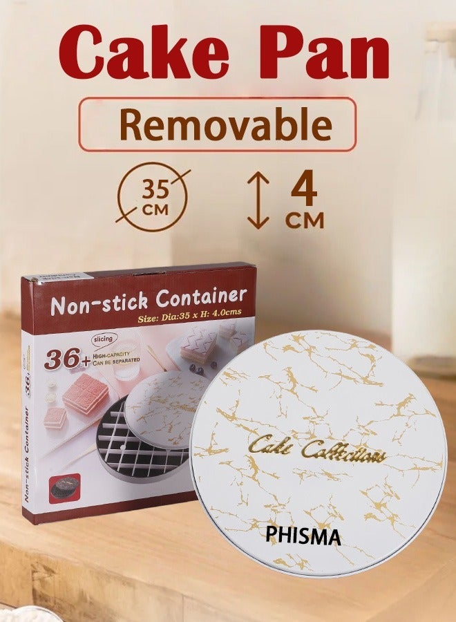 PHISMA Dessert baking box, non-stick cake container - round, pure white. - Image 1